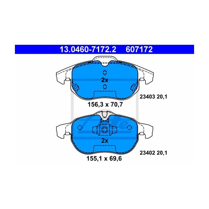 ATE Bremsbelagsatz, Scheibenbremse 13.0460-7172.2