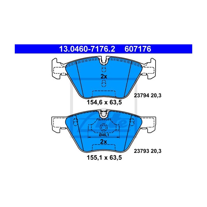 ATE Bremsbelagsatz, Scheibenbremse 13.0460-7176.2