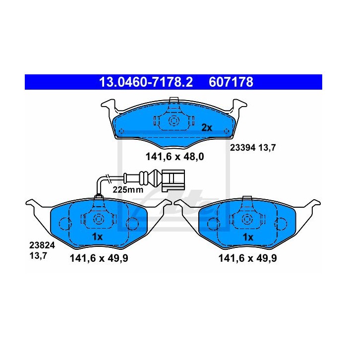 ATE Bremsbelagsatz, Scheibenbremse 13.0460-7178.2