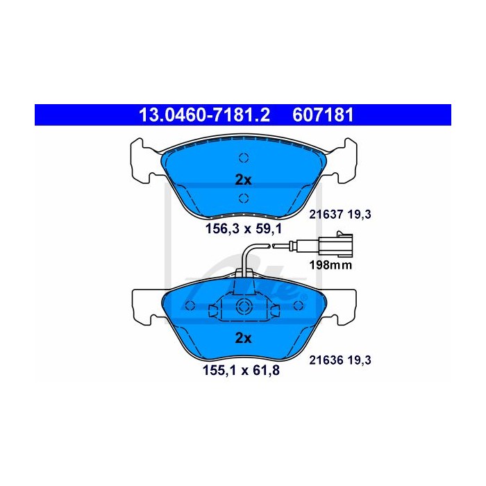 ATE Bremsbelagsatz, Scheibenbremse 13.0460-7181.2