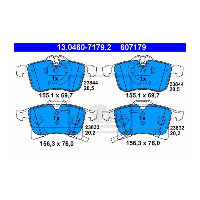 ATE Bremsbelagsatz, Scheibenbremse 13.0460-7179.2