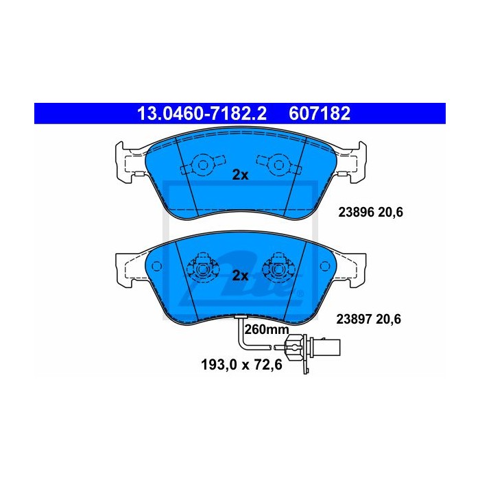 ATE Bremsbelagsatz, Scheibenbremse 13.0460-7182.2