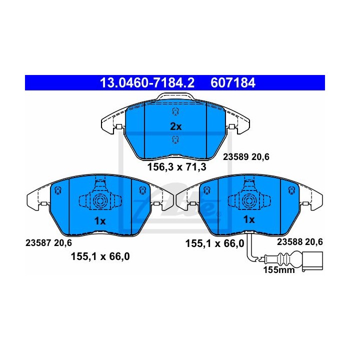 ATE Bremsbelagsatz, Scheibenbremse 13.0460-7184.2