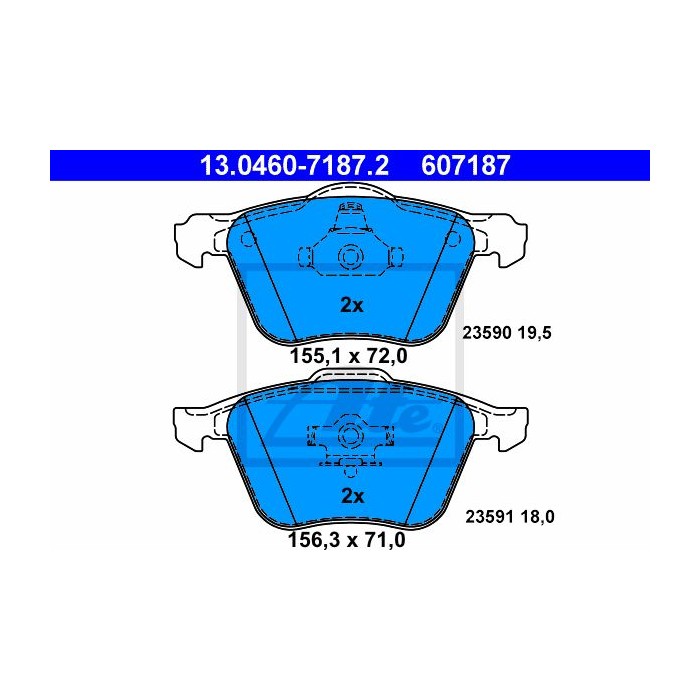 ATE Bremsbelagsatz, Scheibenbremse 13.0460-7187.2