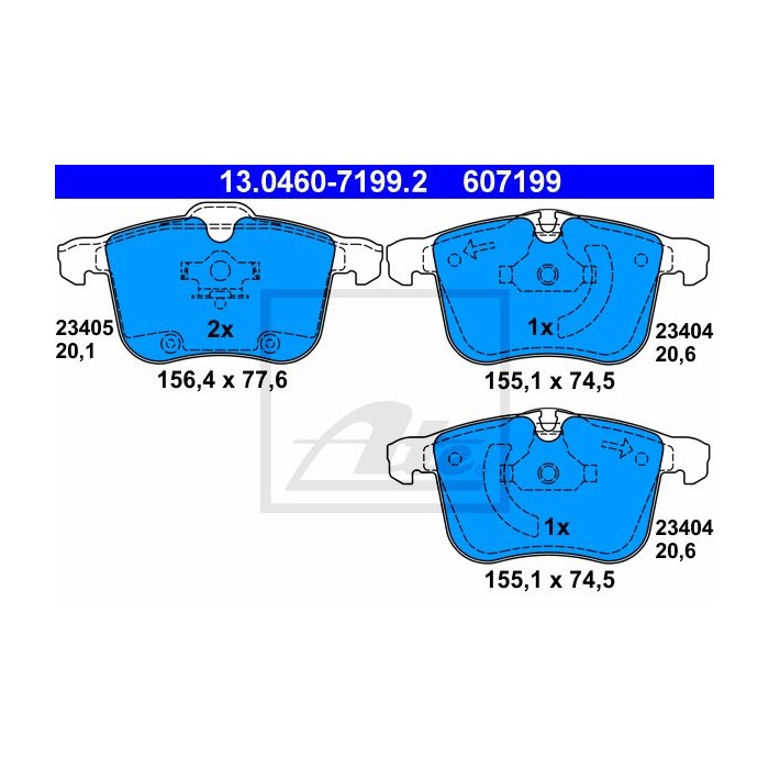 ATE Bremsbelagsatz, Scheibenbremse 13.0460-7199.2