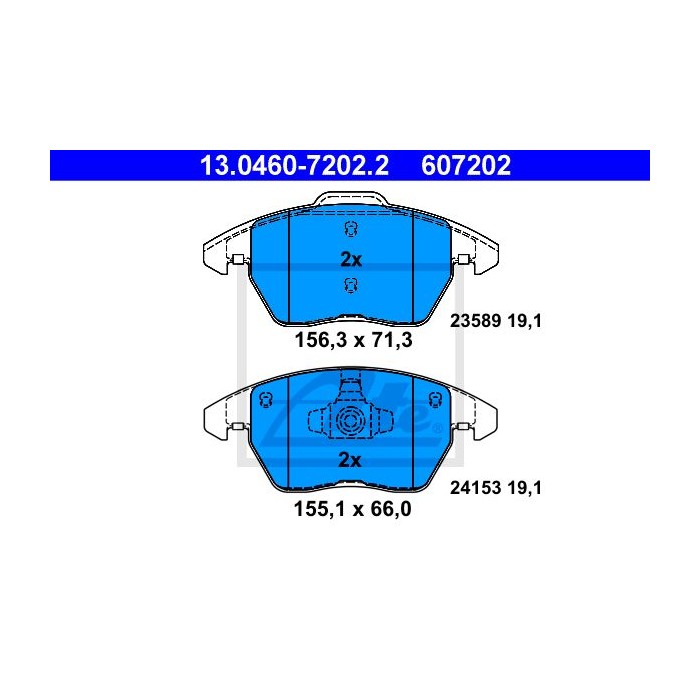 ATE Bremsbelagsatz, Scheibenbremse 13.0460-7202.2