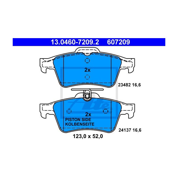 ATE Bremsbelagsatz, Scheibenbremse 13.0460-7209.2