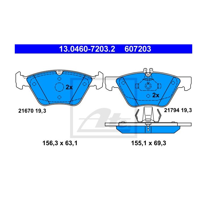 ATE Bremsbelagsatz, Scheibenbremse 13.0460-7203.2