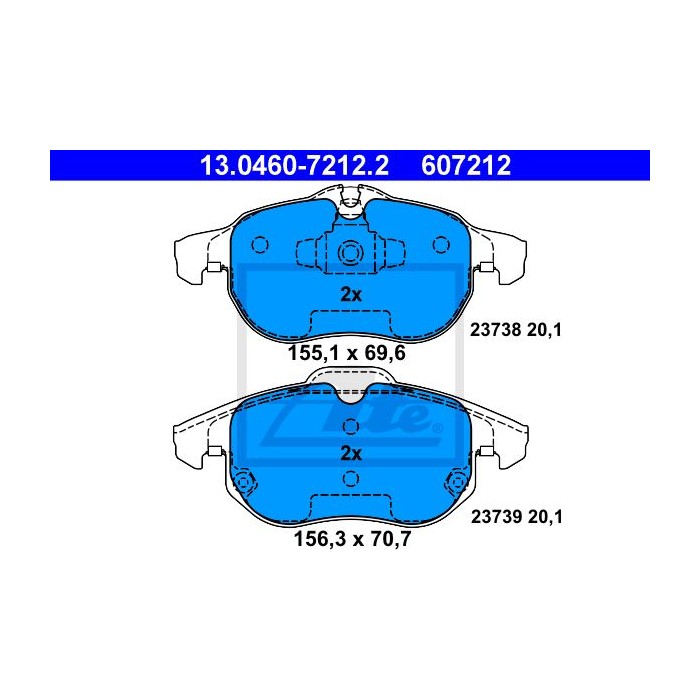 ATE Bremsbelagsatz, Scheibenbremse 13.0460-7212.2