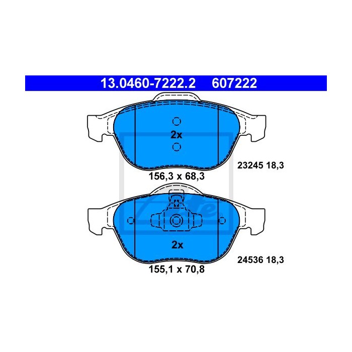 ATE Bremsbelagsatz, Scheibenbremse 13.0460-7222.2