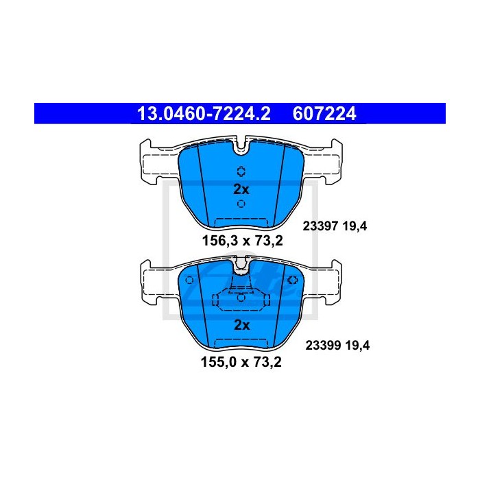 ATE Bremsbelagsatz, Scheibenbremse 13.0460-7224.2