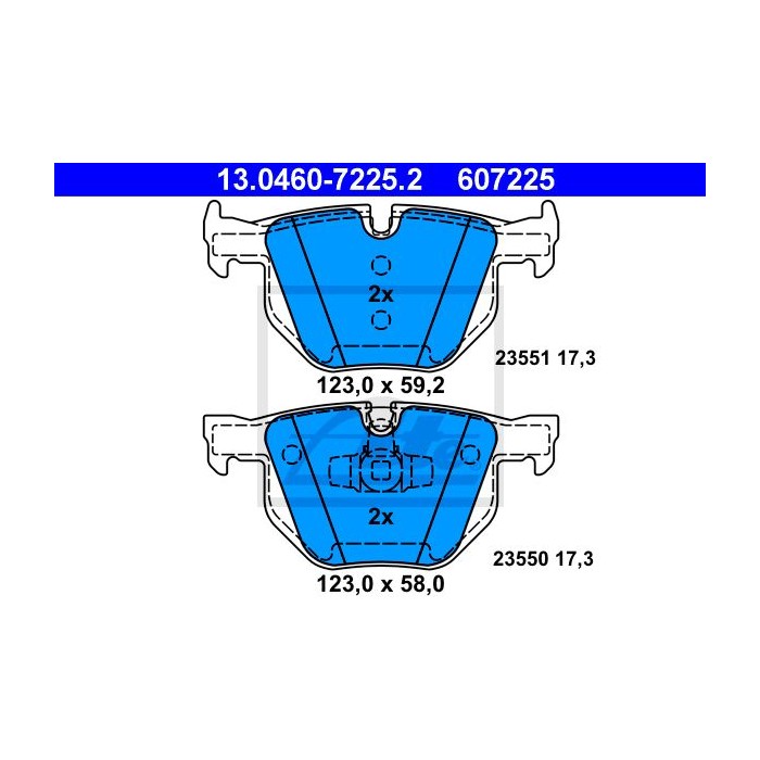 ATE Bremsbelagsatz, Scheibenbremse 13.0460-7225.2