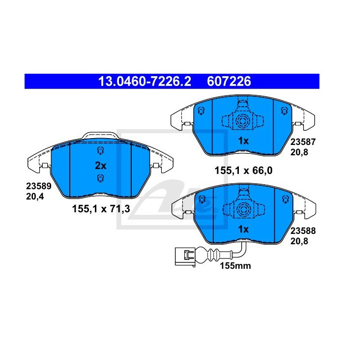 ATE Bremsbelagsatz, Scheibenbremse 13.0460-7226.2
