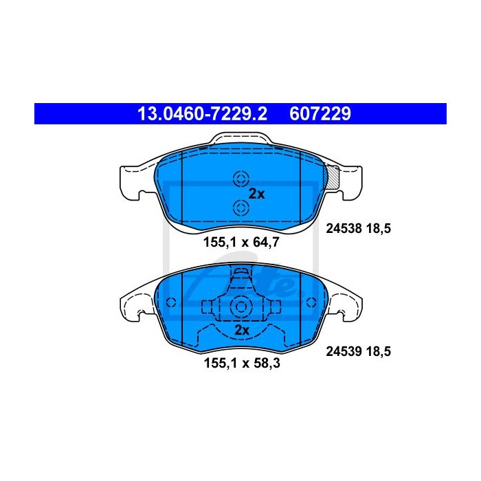 ATE Bremsbelagsatz, Scheibenbremse 13.0460-7229.2