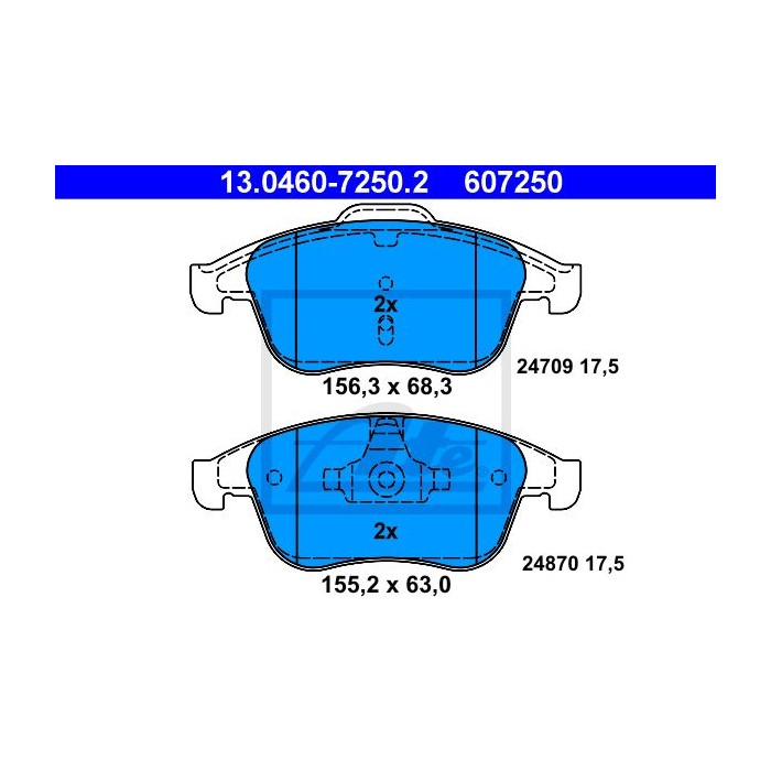 ATE Bremsbelagsatz, Scheibenbremse 13.0460-7250.2