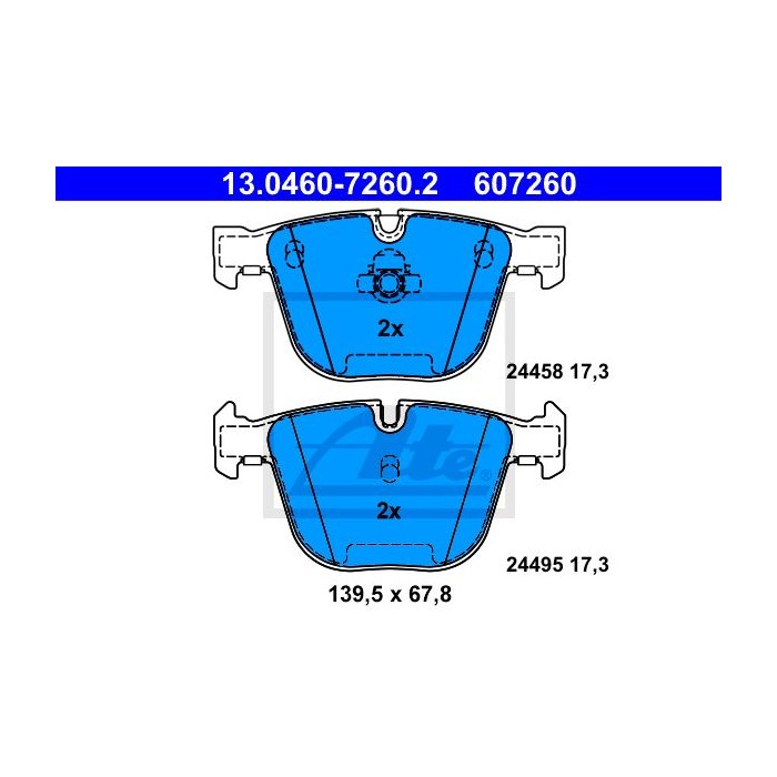 ATE Bremsbelagsatz, Scheibenbremse 13.0460-7260.2