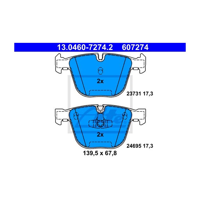 ATE Bremsbelagsatz, Scheibenbremse 13.0460-7274.2