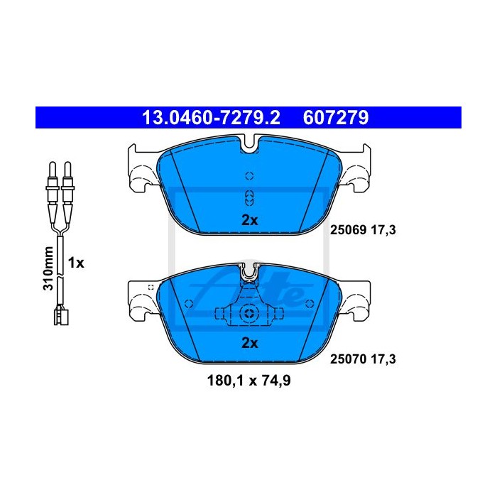 ATE Bremsbelagsatz, Scheibenbremse 13.0460-7279.2