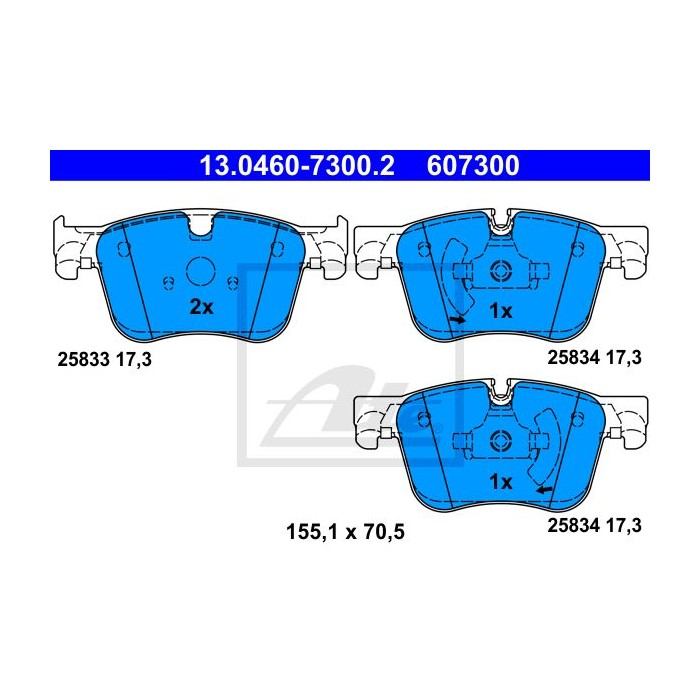 ATE Bremsbelagsatz, Scheibenbremse 13.0460-7300.2