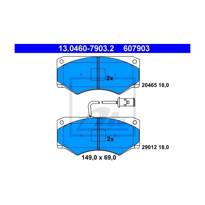 ATE Bremsbelagsatz, Scheibenbremse 13.0460-7903.2