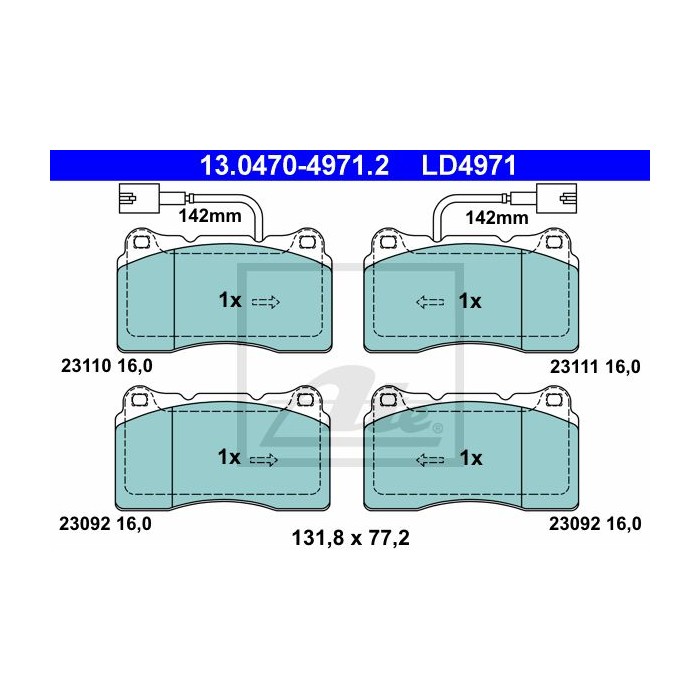 ATE Ceramic Bremsbelagsatz, Scheibenbremse 13.0470-4971.2