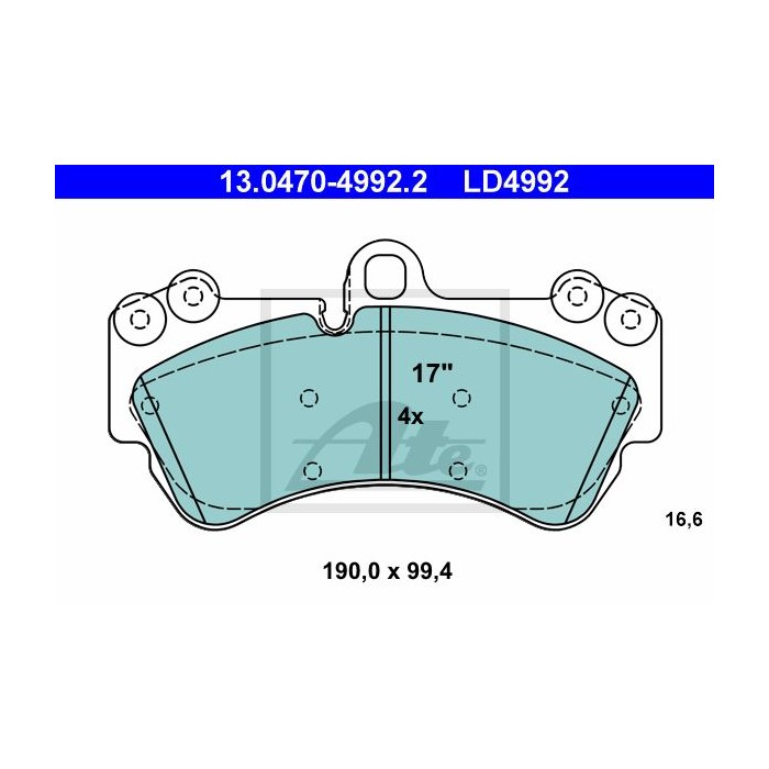 ATE Ceramic Bremsbelagsatz, Scheibenbremse 13.0470-4992.2