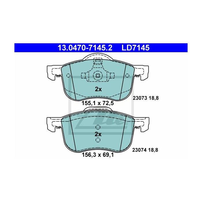 ATE Ceramic Bremsbelagsatz, Scheibenbremse 13.0470-7145.2