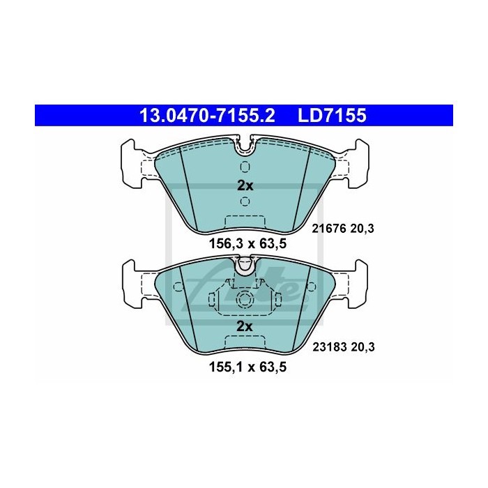 ATE Ceramic Bremsbelagsatz, Scheibenbremse 13.0470-7155.2