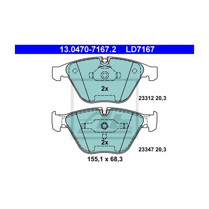 ATE Ceramic Bremsbelagsatz, Scheibenbremse 13.0470-7167.2