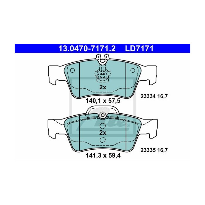 ATE Ceramic Bremsbelagsatz, Scheibenbremse 13.0470-7171.2