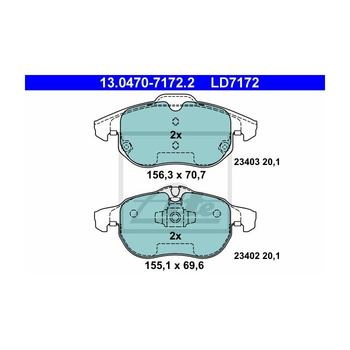 ATE Ceramic Bremsbelagsatz, Scheibenbremse 13.0470-7172.2