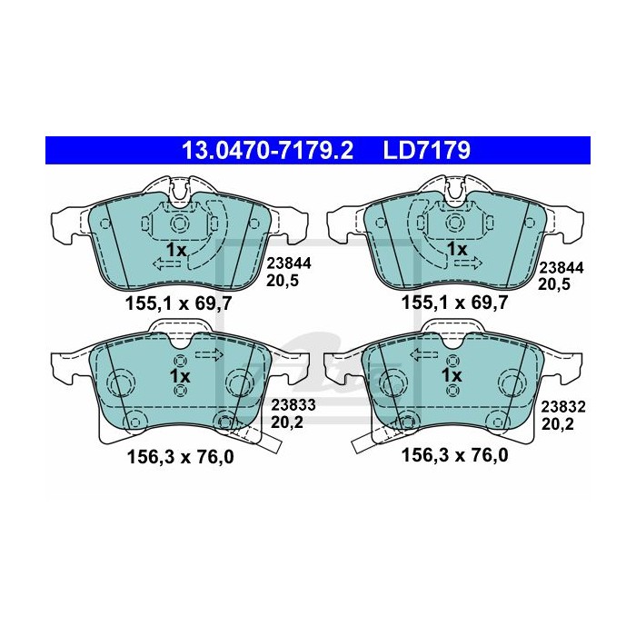 ATE Ceramic Bremsbelagsatz, Scheibenbremse 13.0470-7179.2