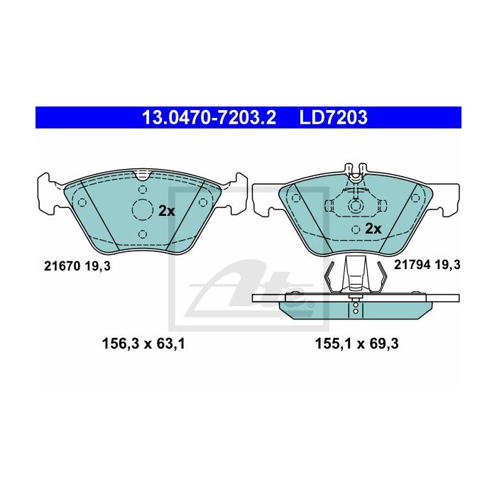 ATE Ceramic Bremsbelagsatz, Scheibenbremse 13.0470-7203.2