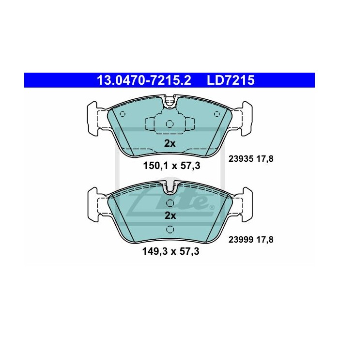ATE Ceramic Bremsbelagsatz, Scheibenbremse 13.0470-7215.2