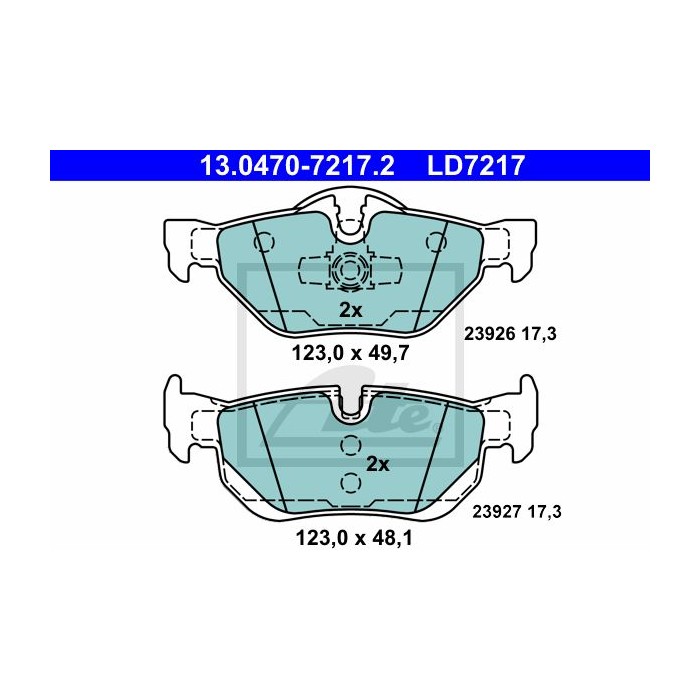 ATE Ceramic Bremsbelagsatz, Scheibenbremse 13.0470-7217.2