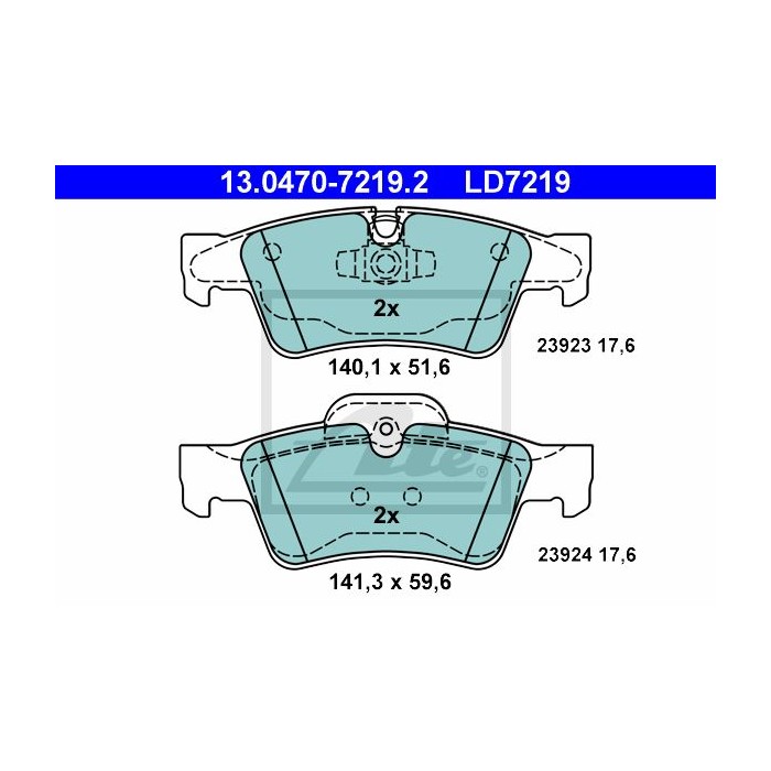 ATE Ceramic Bremsbelagsatz, Scheibenbremse 13.0470-7219.2