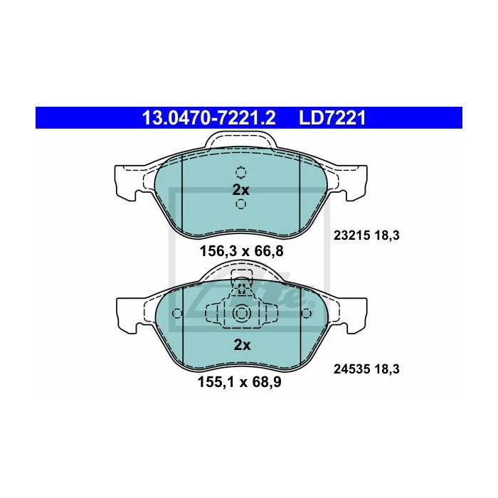 ATE Ceramic Bremsbelagsatz, Scheibenbremse 13.0470-7221.2