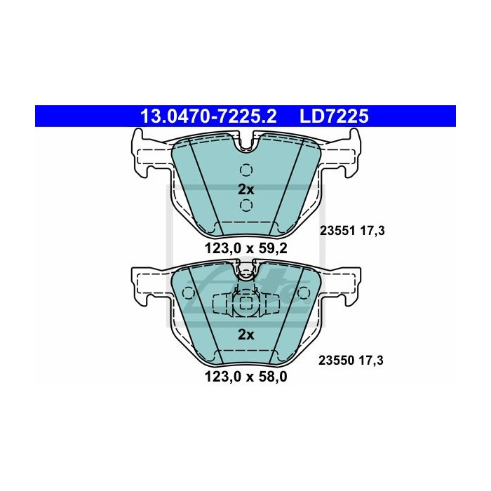 ATE Ceramic Bremsbelagsatz, Scheibenbremse 13.0470-7225.2