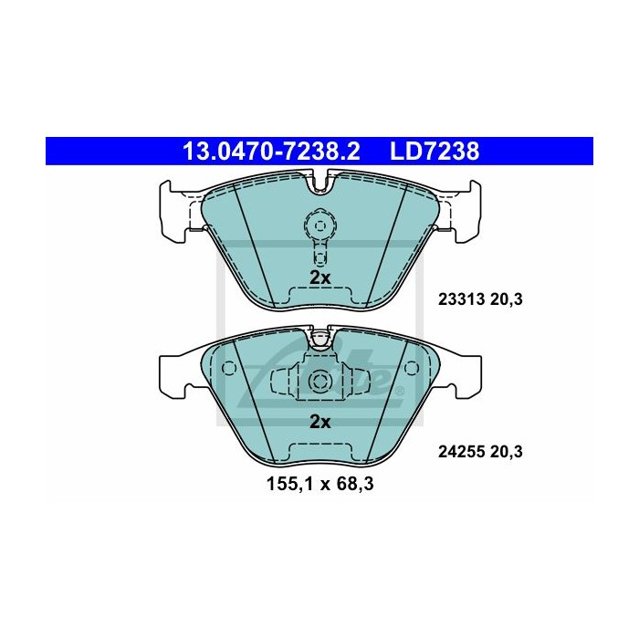 ATE Ceramic Bremsbelagsatz, Scheibenbremse 13.0470-7238.2