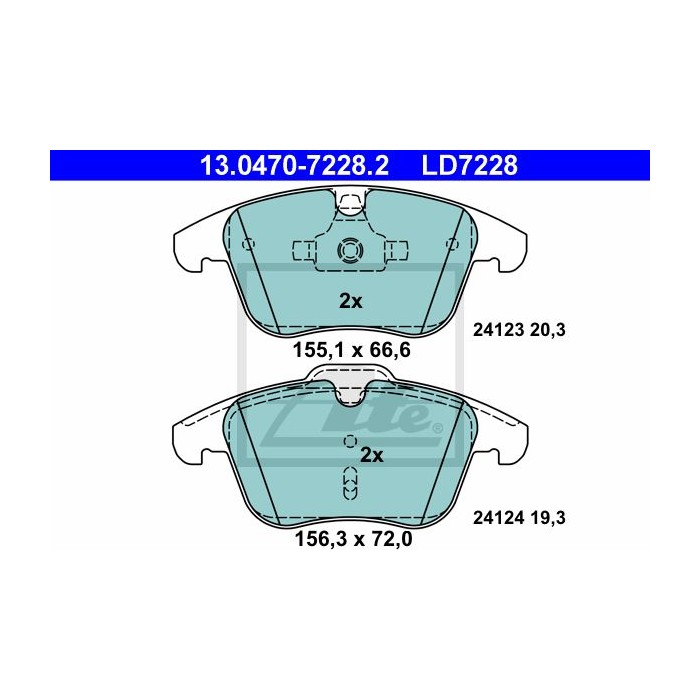 ATE Ceramic Bremsbelagsatz, Scheibenbremse 13.0470-7228.2