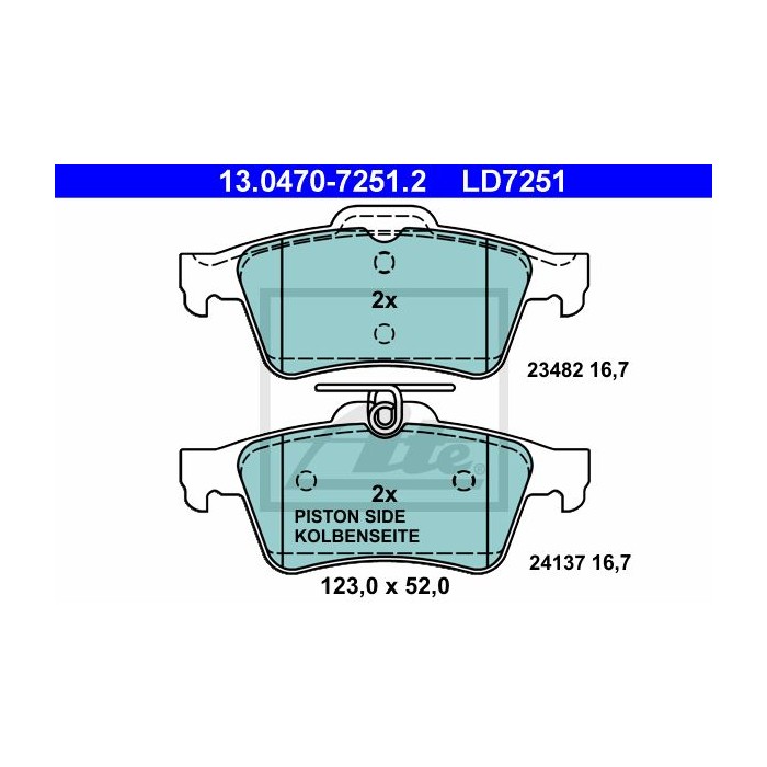 ATE Ceramic Bremsbelagsatz, Scheibenbremse 13.0470-7251.2