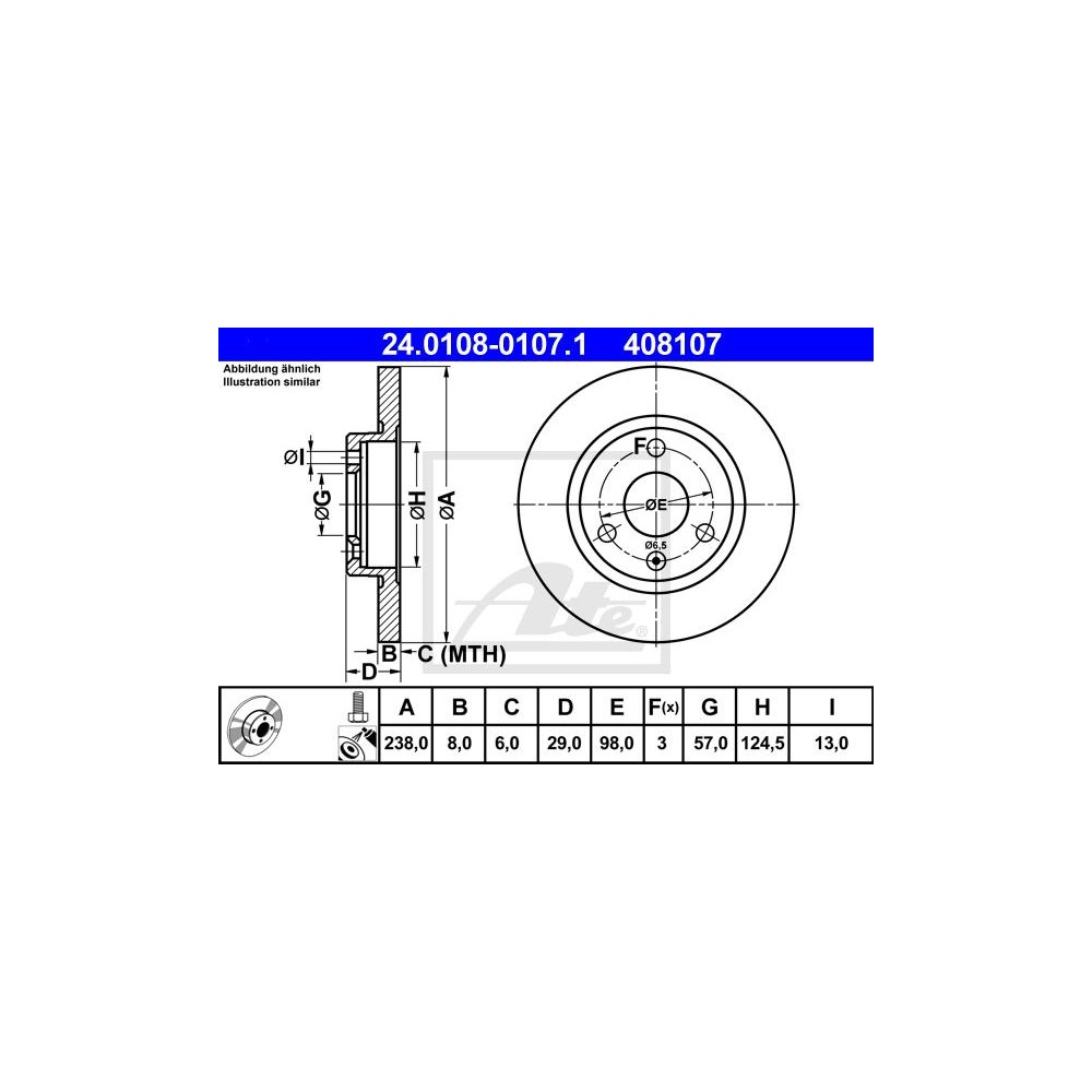 ATE Bremsscheibe 24.0108-0107.1