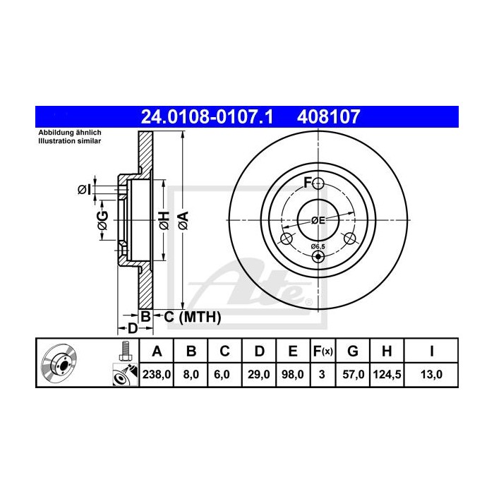 ATE Bremsscheibe 24.0108-0107.1