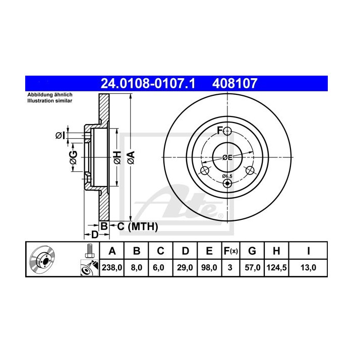 ATE Bremsscheibe 24.0108-0107.1