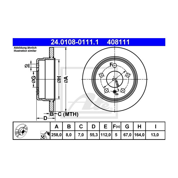 ATE Bremsscheibe 24.0108-0111.1