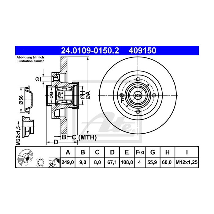 ATE Bremsscheibe 24.0109-0150.2