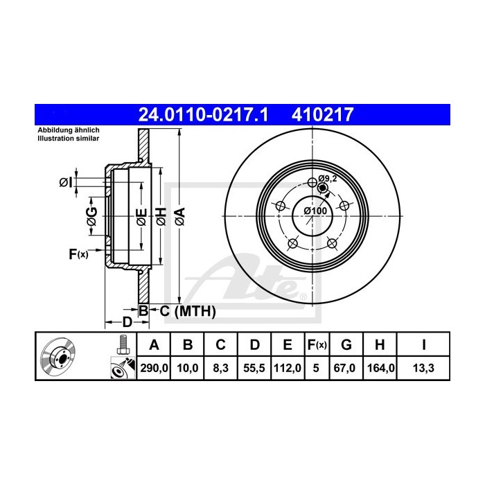 ATE Bremsscheibe 24.0110-0217.1