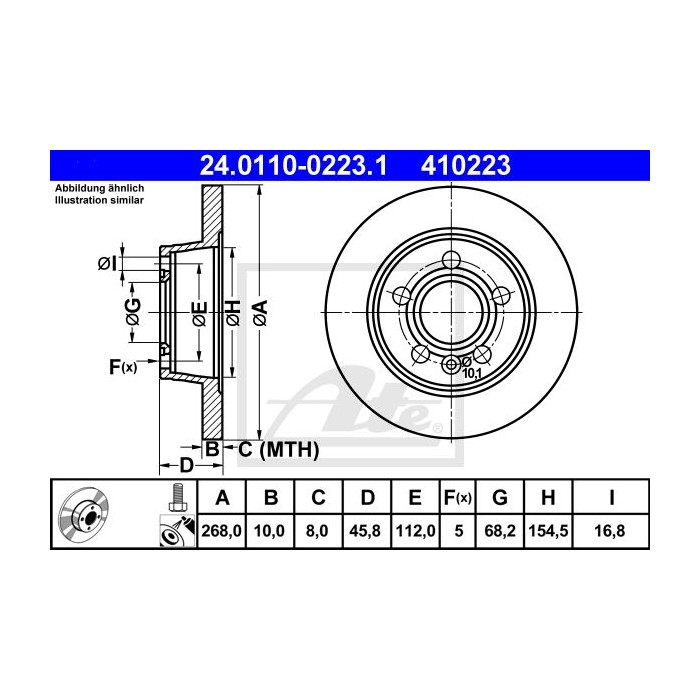 ATE Bremsscheibe 24.0110-0223.1
