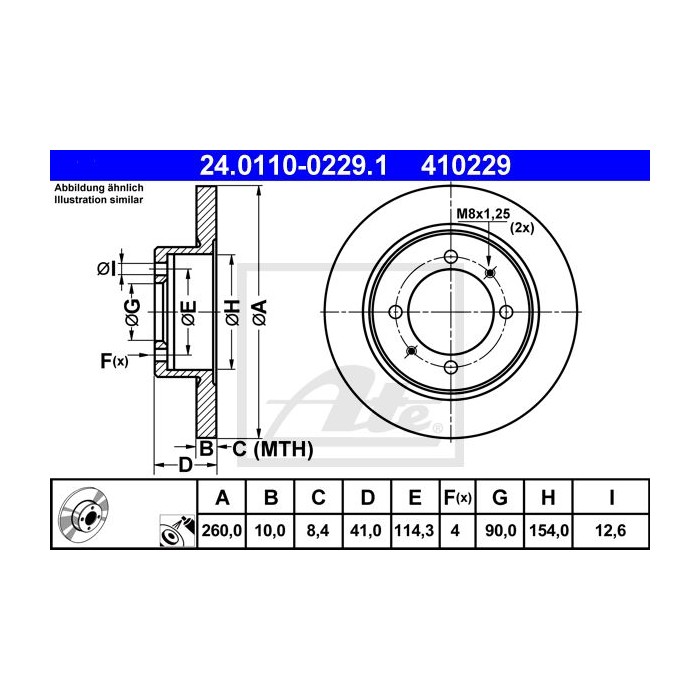 ATE Bremsscheibe 24.0110-0229.1