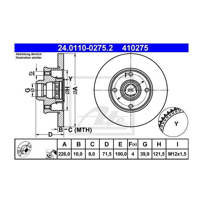ATE Bremsscheibe 24.0110-0275.2